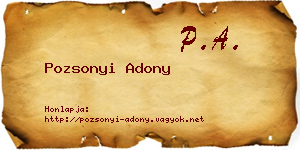 Pozsonyi Adony névjegykártya
